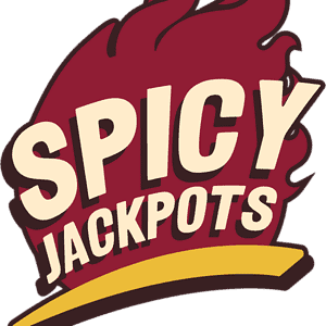 Spicy Jackpots casino logo with flames and bold te.  Spicy Jackpots Casino Online